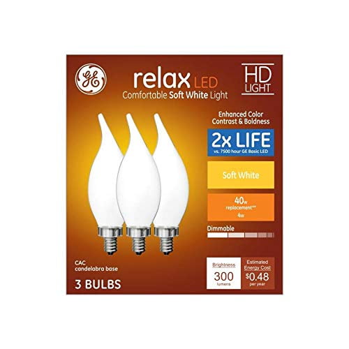4pk Candalabra 25 Watt LED Light Bulbs Dimmable 2.5W 200 Lumen 2700K Soft White 4pk Candalabra 25 Watt LED Light Bulbs Dimmable 2.5W 200 Lumen 2700K Soft White